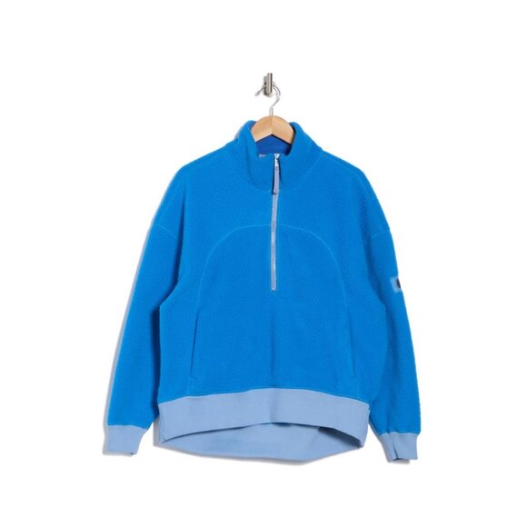 Free People Hit the Slopes Quarter Zip Jacket — Blue Pullover NWT - Picture 7 of 10